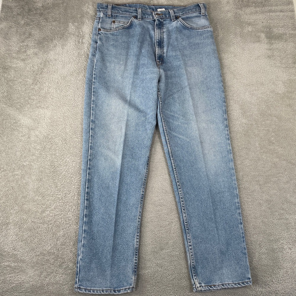 Levis 540 Jeans Mens 36x30 Light Blue Made in USA Straight Leg Brown Tab 90s
